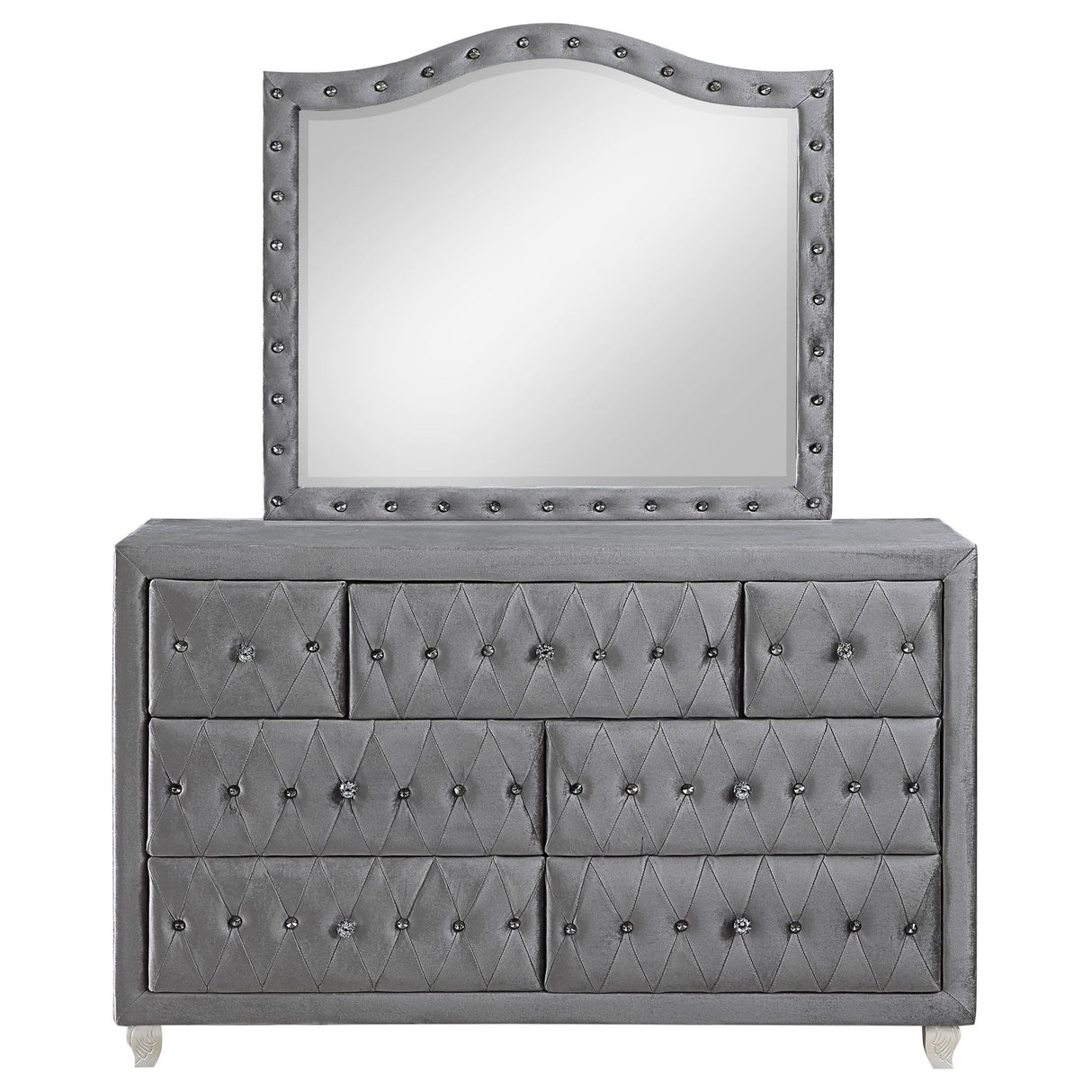 Deanna 7 - drawer Rectangular Dresser with Mirror Grey | Coaster - 205103M - Home Elegance USA - 3