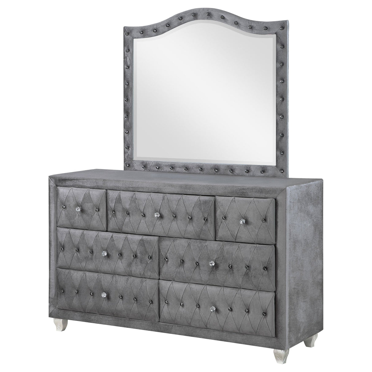 Deanna 7 - drawer Rectangular Dresser with Mirror Grey | Coaster - 205103M - Home Elegance USA - 4