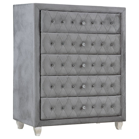 Deanna 5 - drawer Rectangular Chest Grey | Coaster - 205105 - Home Elegance USA - 1