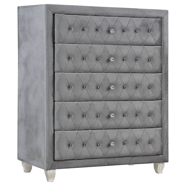 Deanna 5 - drawer Rectangular Chest Grey | Coaster | Home Elegance USA