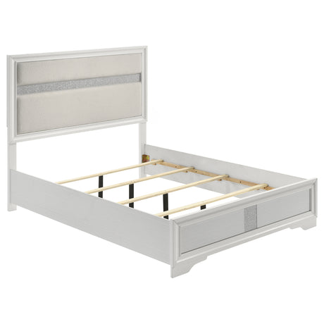 Miranda 54-inch Upholstered Queen Panel Bed White -  Coaster Furniture