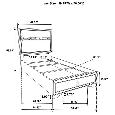 Miranda 4-piece Twin Bedroom Set White - sold by Home Elegance USA