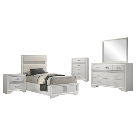 Miranda 5-piece Twin Bedroom Set White - sold by Home Elegance USA