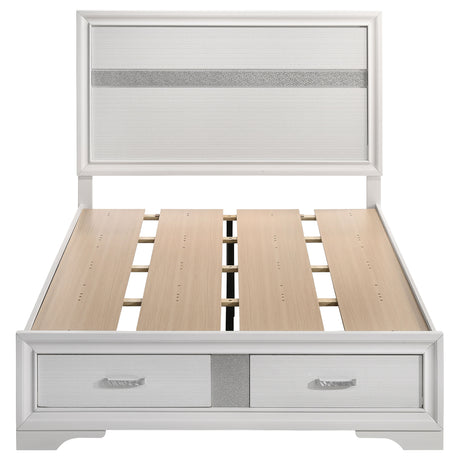 Full Storage Bed - Miranda Wood Full Storage Panel Bed White