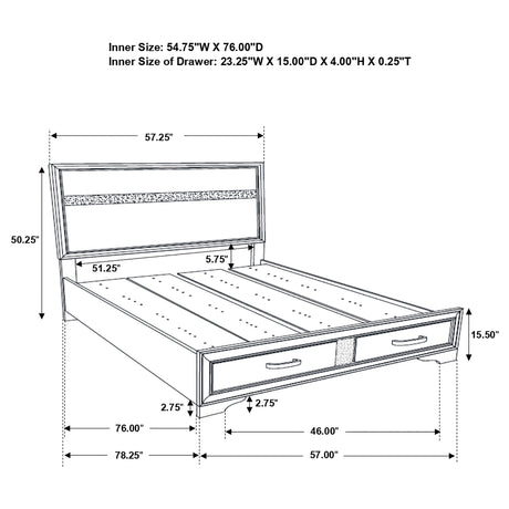 Full Storage Bed - Miranda Wood Full Storage Panel Bed White