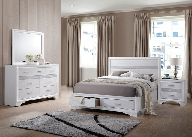 Eastern King Bed 4 Pc Set - Miranda 4-piece Eastern King Bedroom Set White