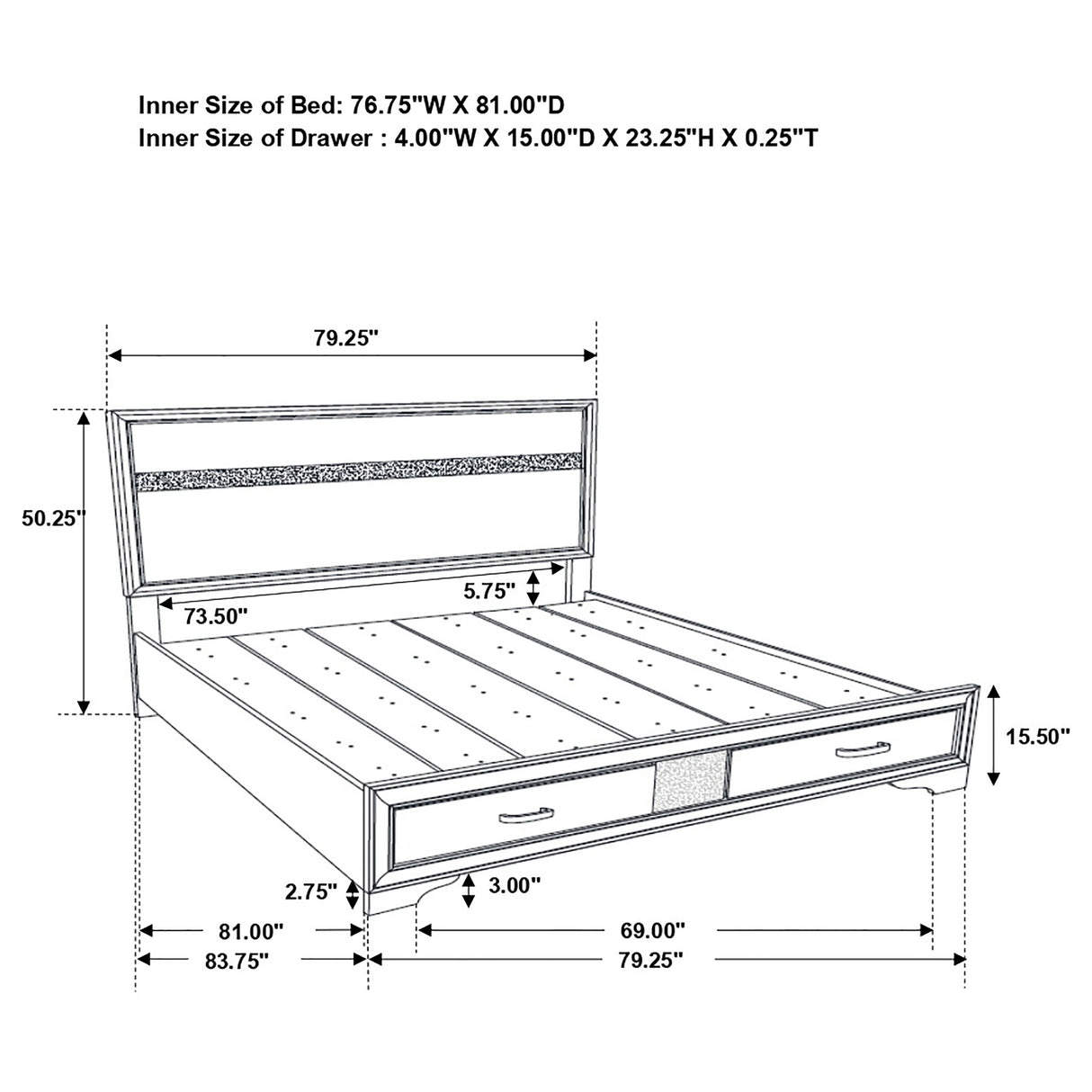 Eastern King Bed 5 Pc Set - Miranda 5-piece Eastern King Bedroom Set White