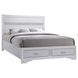 Eastern King Storage Bed - Miranda Wood Eastern King Storage Panel Bed White