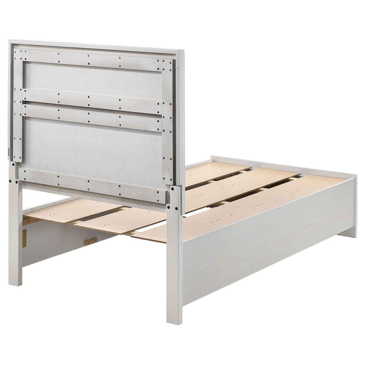 Twin Storage Bed - Miranda Wood Twin Storage Panel Bed White