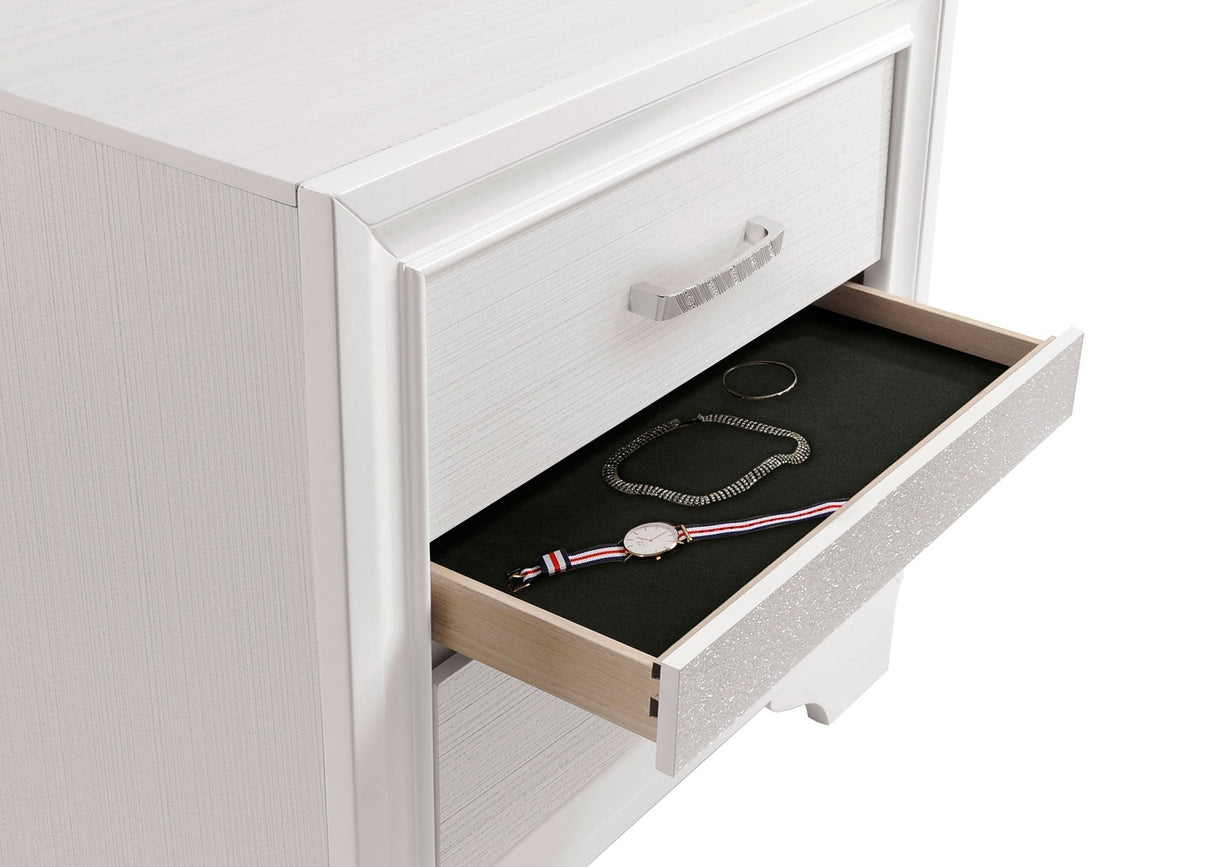 Nightstand - Miranda 2-drawer Nightstand Tray White