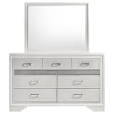 Dresser With Mirror - Miranda 7-drawer Dresser with Mirror White and Rhinestone