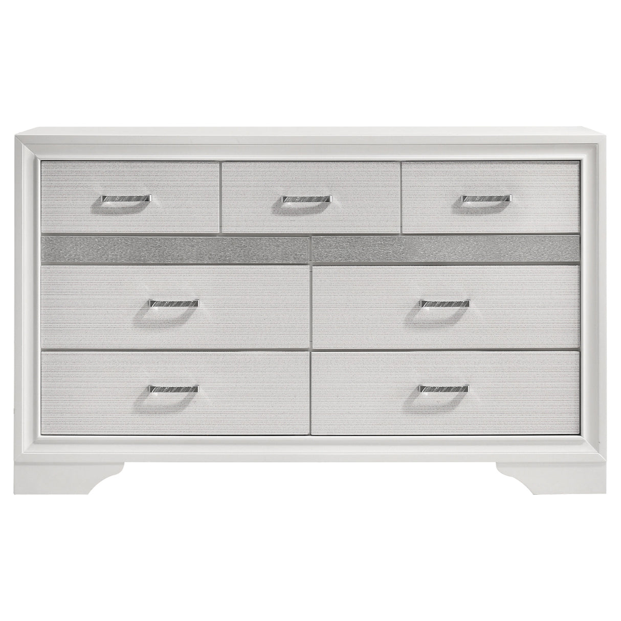 Dresser - Miranda 7-drawer Dresser White and Rhinestone