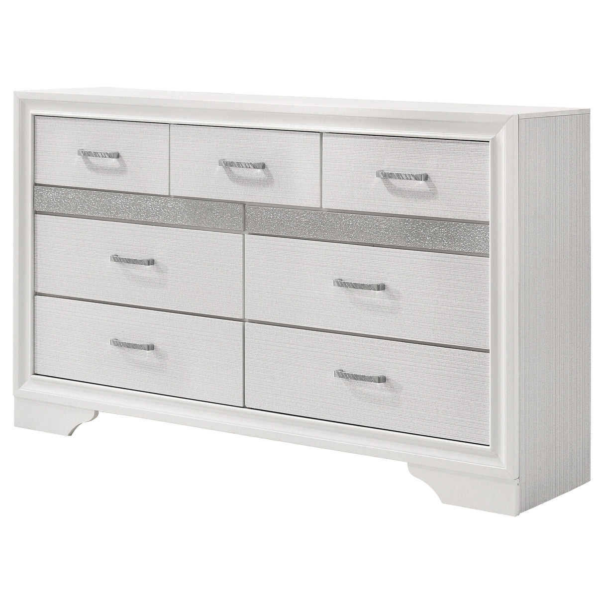 Dresser - Miranda 7-drawer Dresser White and Rhinestone