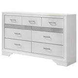 Dresser - Miranda 7-drawer Dresser White and Rhinestone