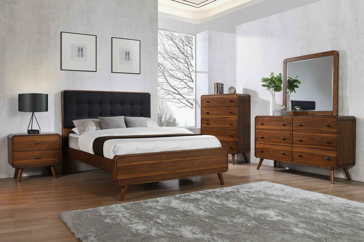 Eastern King Bed 4 Pc Set - Robyn 4-piece Eastern King Bedroom Set Dark Walnut