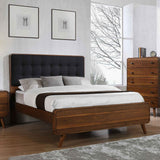 Eastern King Bed - Robyn Wood Eastern King Panel Bed Dark Walnut