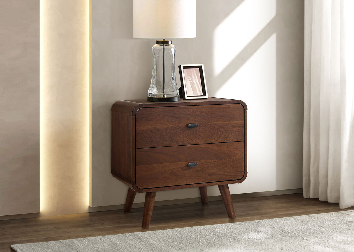 Robyn 2-drawer Nightstand Dark Walnut - Home Elegance USA