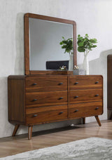 Dresser With Mirror - Robyn 6-drawer Dresser with Mirror Dark Walnut