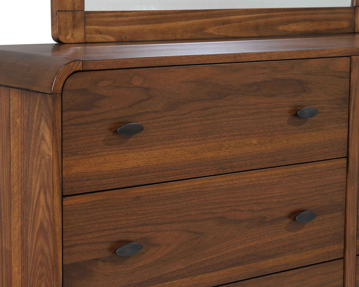 Dresser With Mirror - Robyn 6-drawer Dresser with Mirror Dark Walnut