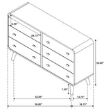 Dresser - Robyn 6-drawer Dresser Dark Walnut