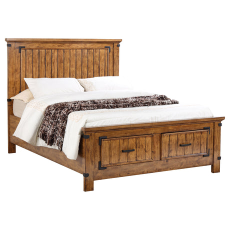 Full Storage Bed - Brenner Wood Full Storage Panel Bed Rustic Honey