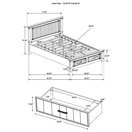 California King Storage Bed - Brenner Wood California King Storage Panel Bed Rustic Honey