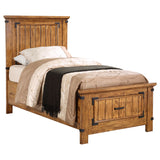 Twin Storage Bed - Brenner Wood Twin Storage Panel Bed Rustic Honey