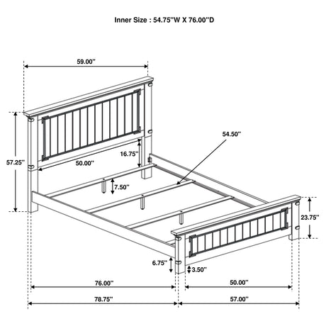 Full Bed - Brenner Wood Full Panel Bed Rustic Honey