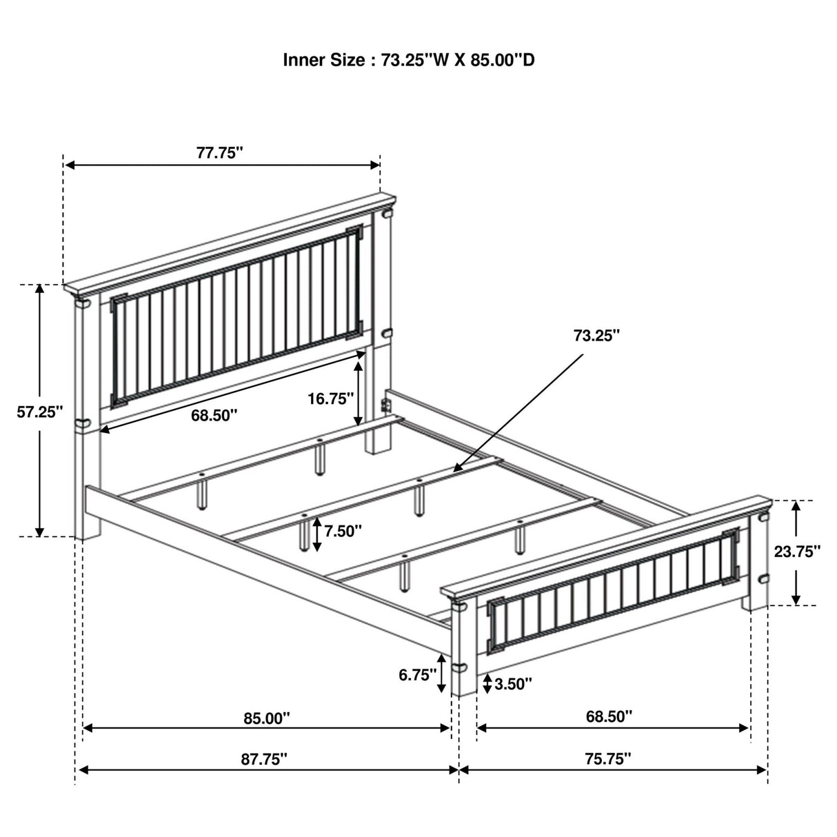 Brenner Wood California King Panel Bed Rustic Honey | Coaster - 205261KW - Home Elegance USA - 4