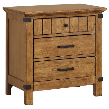 Brenner 3 - drawer Night Stand Rustic Honey | Coaster - 205262 - Home Elegance USA - 1