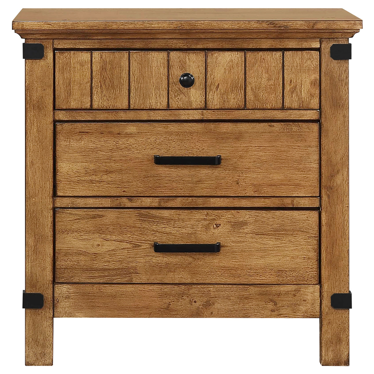 Nightstand - Brenner 3-drawer Night Stand Rustic Honey