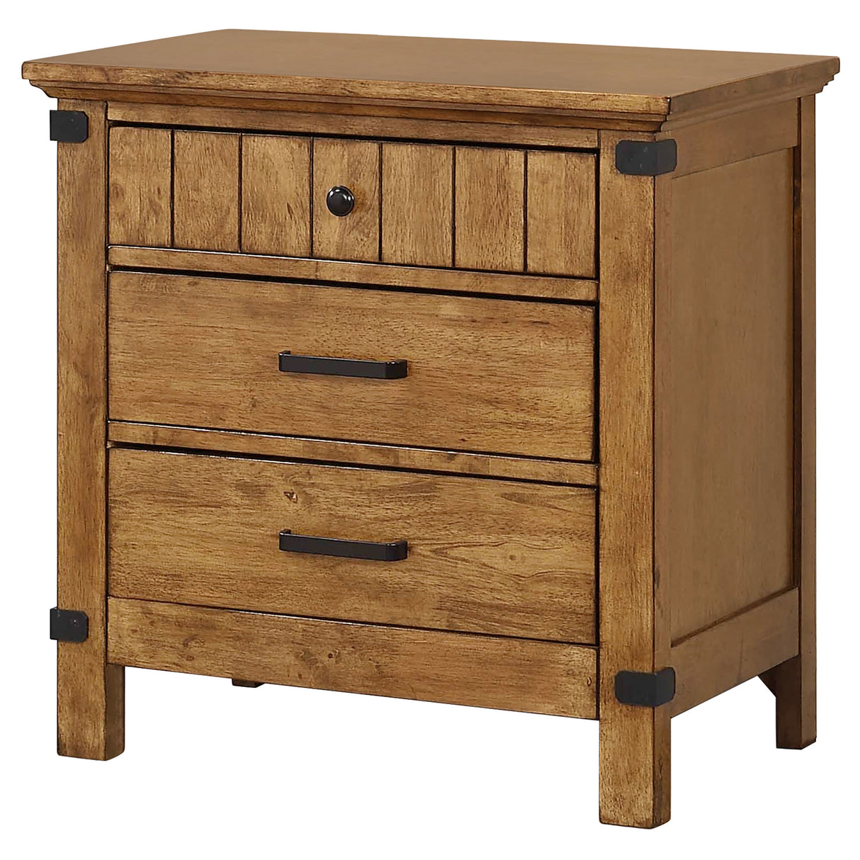 Nightstand - Brenner 3-drawer Night Stand Rustic Honey