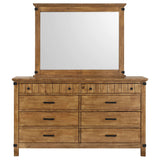 Dresser With Mirror - Brenner 8-drawer Dresser with Mirror Rustic Honey