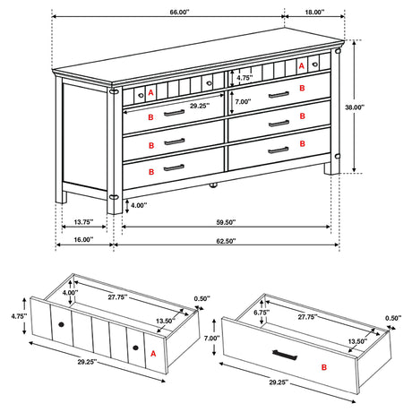 Dresser - Brenner 8-drawer Dresser Rustic Honey