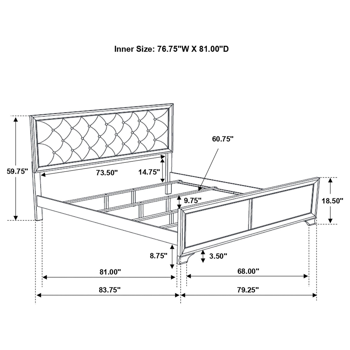 Beaumont Wood Eastern King Panel Bed Champagne | Coaster | Home Elegance USA