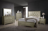 Eastern King Bed - Beaumont Wood Eastern King Panel Bed Champagne