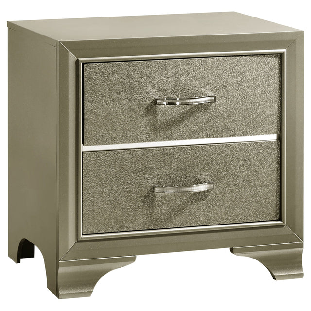 Beaumont 2 - drawer Rectangular Nightstand Champagne | Coaster - 205292 - Home Elegance USA - 1