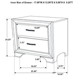 Beaumont 2 - drawer Rectangular Nightstand Champagne | Coaster - 205292 - Home Elegance USA - 3