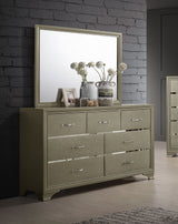 Dresser With Mirror - Beaumont 7-drawer Dresser with Mirror Champagne