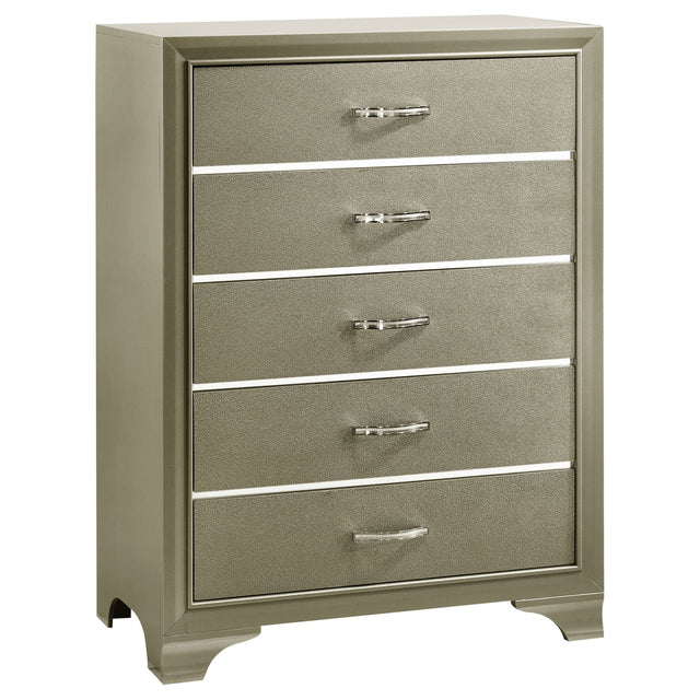 Beaumont 5 - drawer Rectangular Chest Champagne | Coaster - 205295 - Home Elegance USA - 1