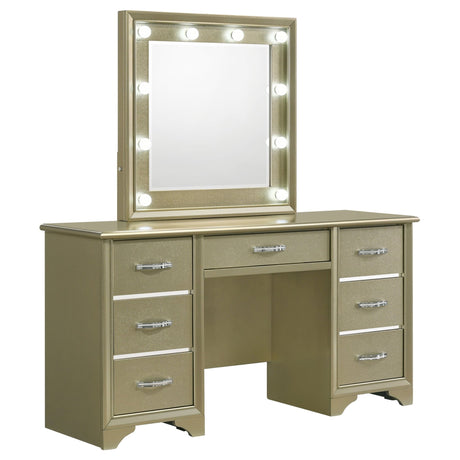 Beaumont 7 - drawer Vanity Desk with Lighting Mirror Champagne | Coaster | Home Elegance USA