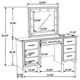 Beaumont 7 - drawer Vanity Desk with Lighting Mirror Champagne | Coaster | Home Elegance USA