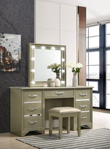 Beaumont 7 - drawer Vanity Desk with Lighting Mirror Champagne | Coaster | Home Elegance USA