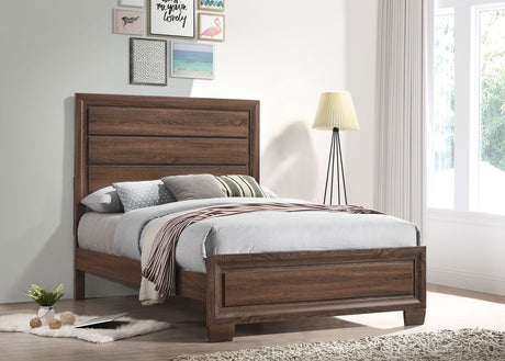 Full Bed - Brandon Wood Full Panel Bed Warm Brown