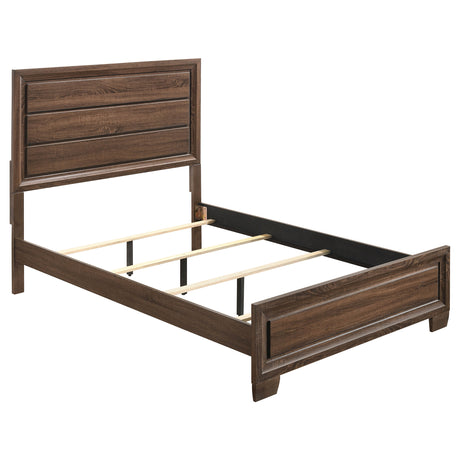 Full Bed - Brandon Wood Full Panel Bed Warm Brown