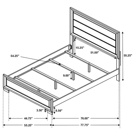 Full Bed - Brandon Wood Full Panel Bed Warm Brown