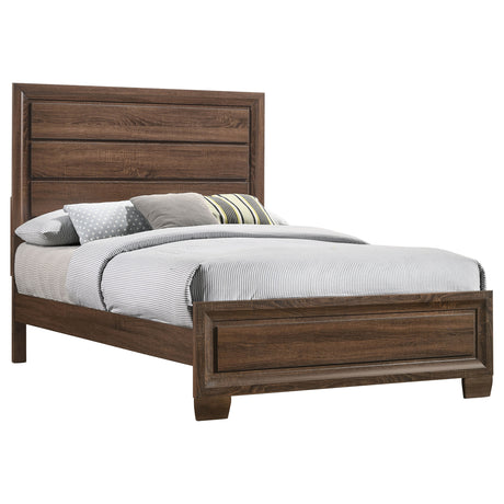 Queen Bed - Brandon Wood Queen Panel Bed Warm Brown