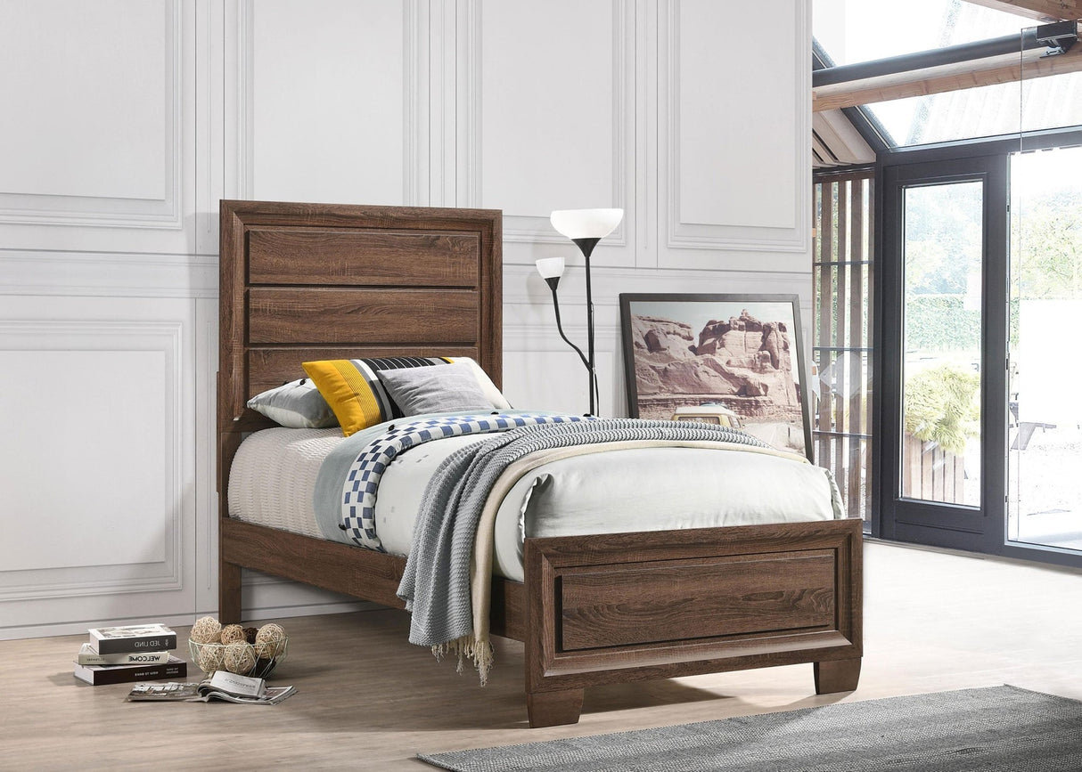 Brandon Wood Twin Panel Bed Warm Brown | Coaster | Home Elegance USA