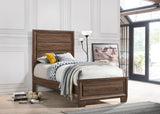 Twin Bed - Brandon Wood Twin Panel Bed Warm Brown