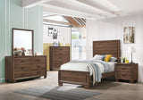 Twin Bed - Brandon Wood Twin Panel Bed Warm Brown
